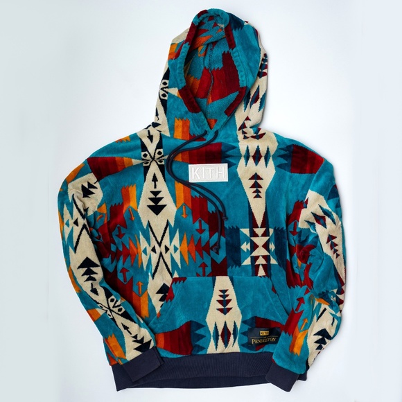 size M - Kith x Pendleton Terry Williams Hoodie Turquoise Blue - Picture 1 of 7